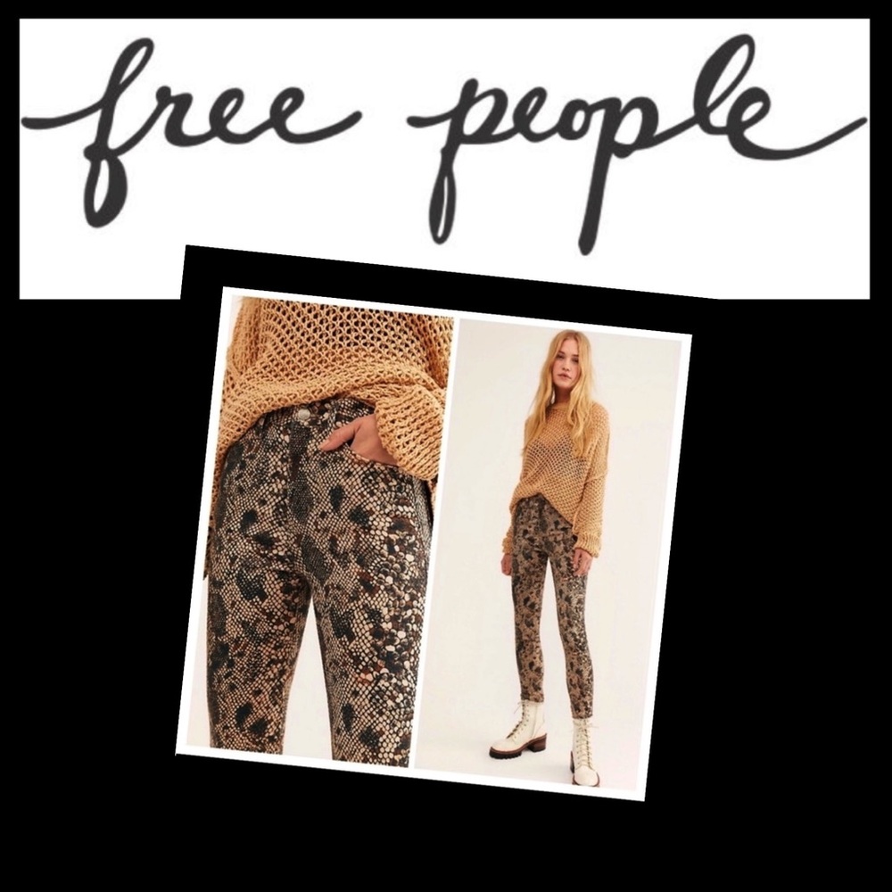 FREE PEOPLE NWT ~~”TWO FACED SNAKESKIN” PANTS!!